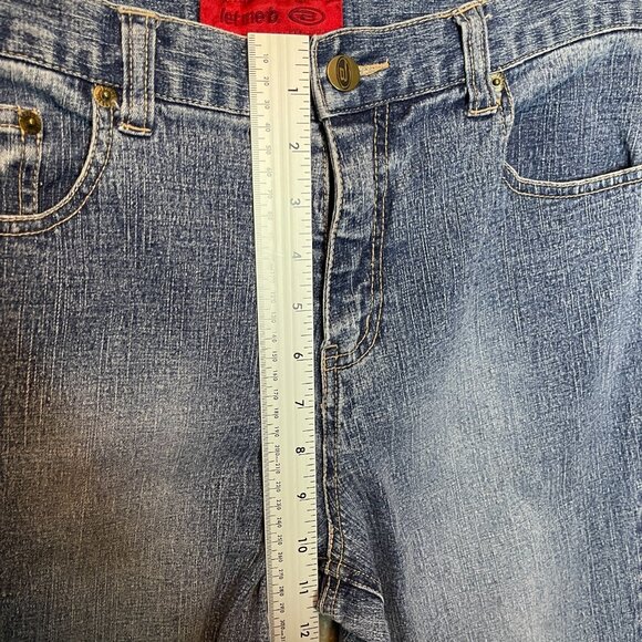 Vtg Let Me B Y2K Women Hip Hop Mid Rise Stretch Flared Blue Denim Jean 16P - Picture 8 of 12